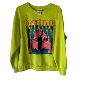 Goosebumps Neon Green Graphic SweatshirtM‎ Horror Book Fan Apparel Grunge Goth
